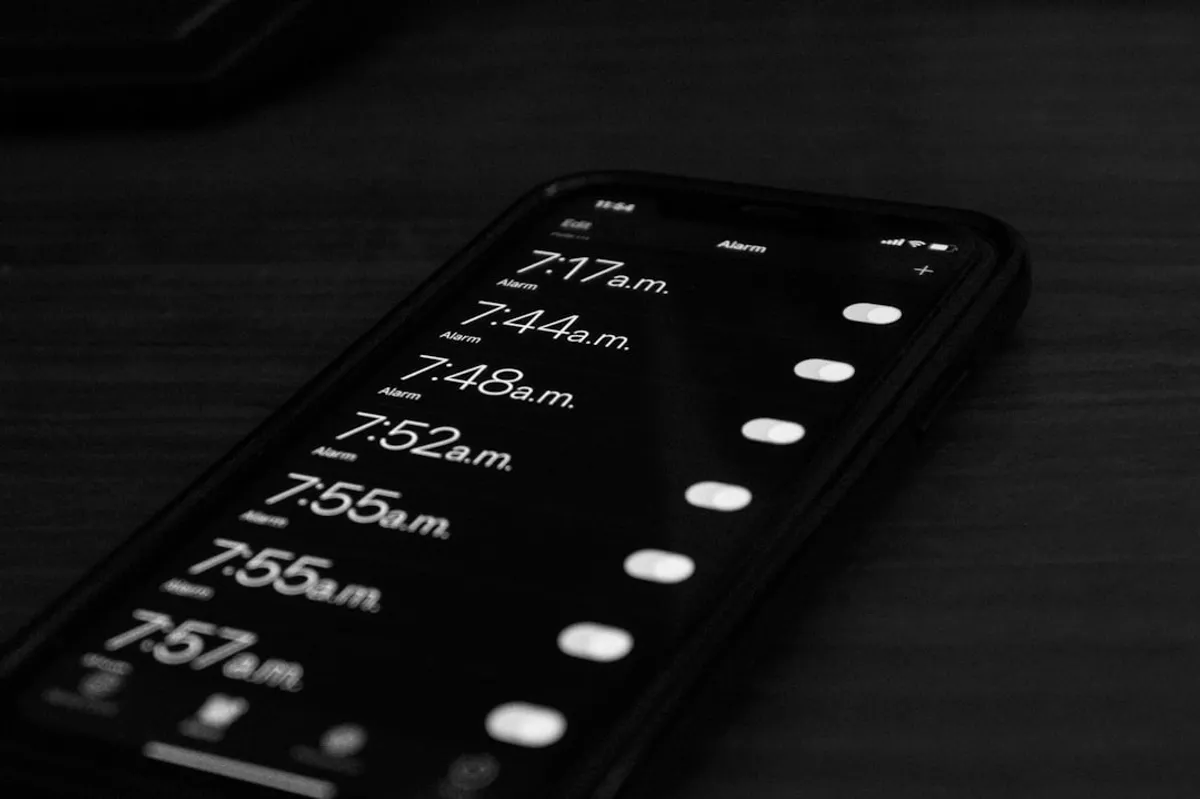 smartphone timer app open