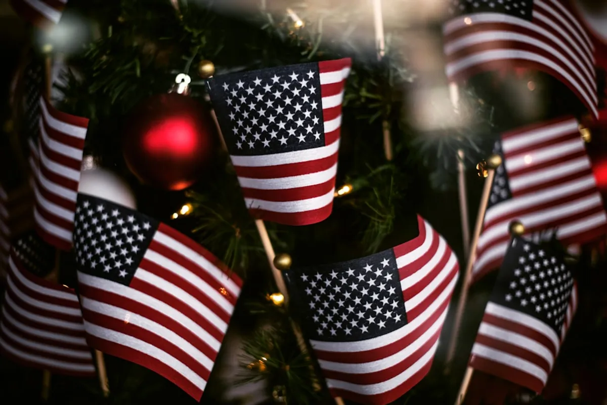 American flag on a federal holiday
